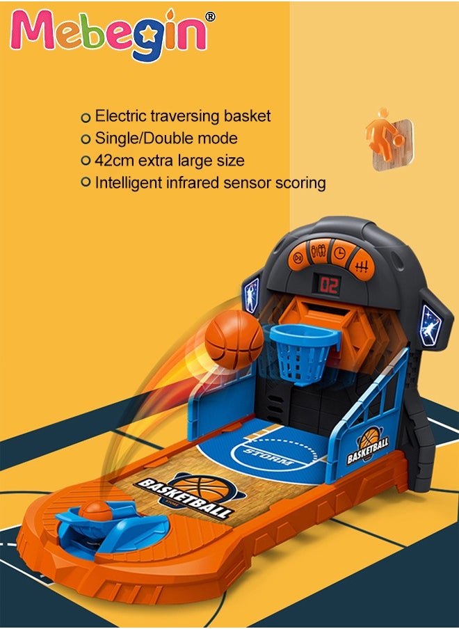 MEBEGIN Mini Basketball Toy Set with Counting Screen, Creative Tabletop Basketball Shooting Game, Stress Relief Board Game, Nice for Tabletop Games and Basketball-themed Party, Ideal Gift for Kids Aged 4+, 3 AA Batteries Required(Not Included)  - Image 2