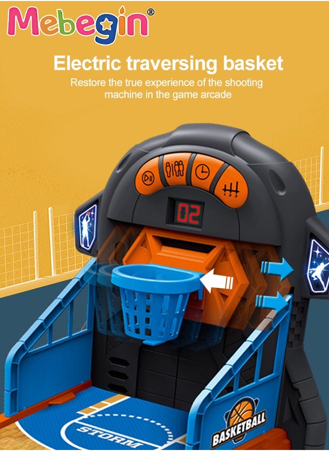MEBEGIN Mini Basketball Toy Set with Counting Screen, Creative Tabletop Basketball Shooting Game, Stress Relief Board Game, Nice for Tabletop Games and Basketball-themed Party, Ideal Gift for Kids Aged 4+, 3 AA Batteries Required(Not Included)  - Image 5