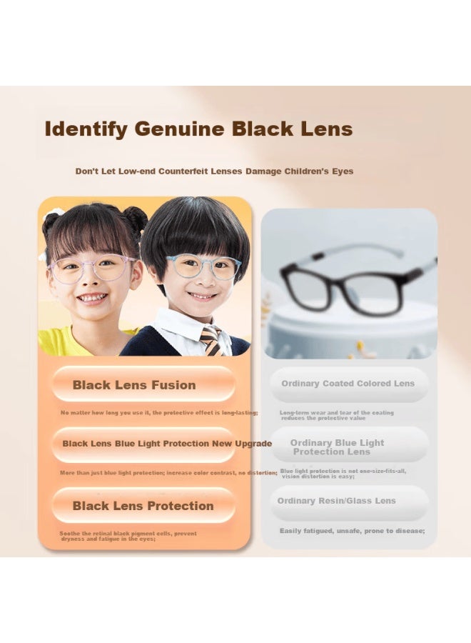 Quark American Patented Children's Anti-blue Light Gl, Black Anti-glare Radiation Protection, Specially Designed For Online Cl, Student Children's Protective Eyewear - Image 3