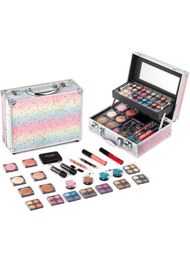 Hot Sugar Makeup Kit For Women Full Kit Teen Girls Starter Cosmetic Gift Set With Beautiful Rainbow Train Case Includes Pigmented Eyeshadow Palette Blush Lipstick Lip Pencil Eye Pencil (Rainbow) - Image 1