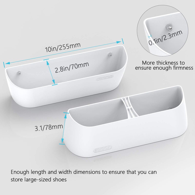 Yocice Wall Mounted Shoes Rack 4Pack with Sticky Hanging Strips, Plastic Shoes Holder Storage Organizer,Door Shoe Hangers (SM03-White-4) - Image 3