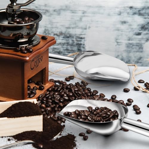 TeamFar Mini Ice Scoop, 3oz Stainless Steel Canister Small Ice Candy Scoop for Kitchen Dispenser Buffet Jars, Healthy & Sturdy, Multi-use & Mirror Finish, Dishwasher Safe-4 PCS - Image 4