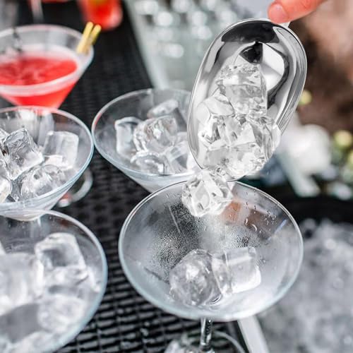 TeamFar Mini Ice Scoop, 3oz Stainless Steel Canister Small Ice Candy Scoop for Kitchen Dispenser Buffet Jars, Healthy & Sturdy, Multi-use & Mirror Finish, Dishwasher Safe-4 PCS - Image 5