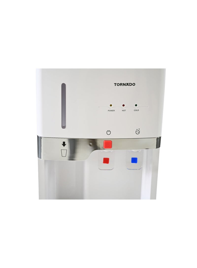 Tornado Water Dispenser with Cup Holder Top Loading with Bottom Cabinet Hot & Cold 2 Taps white TWD-L3CHE-W - Image 5