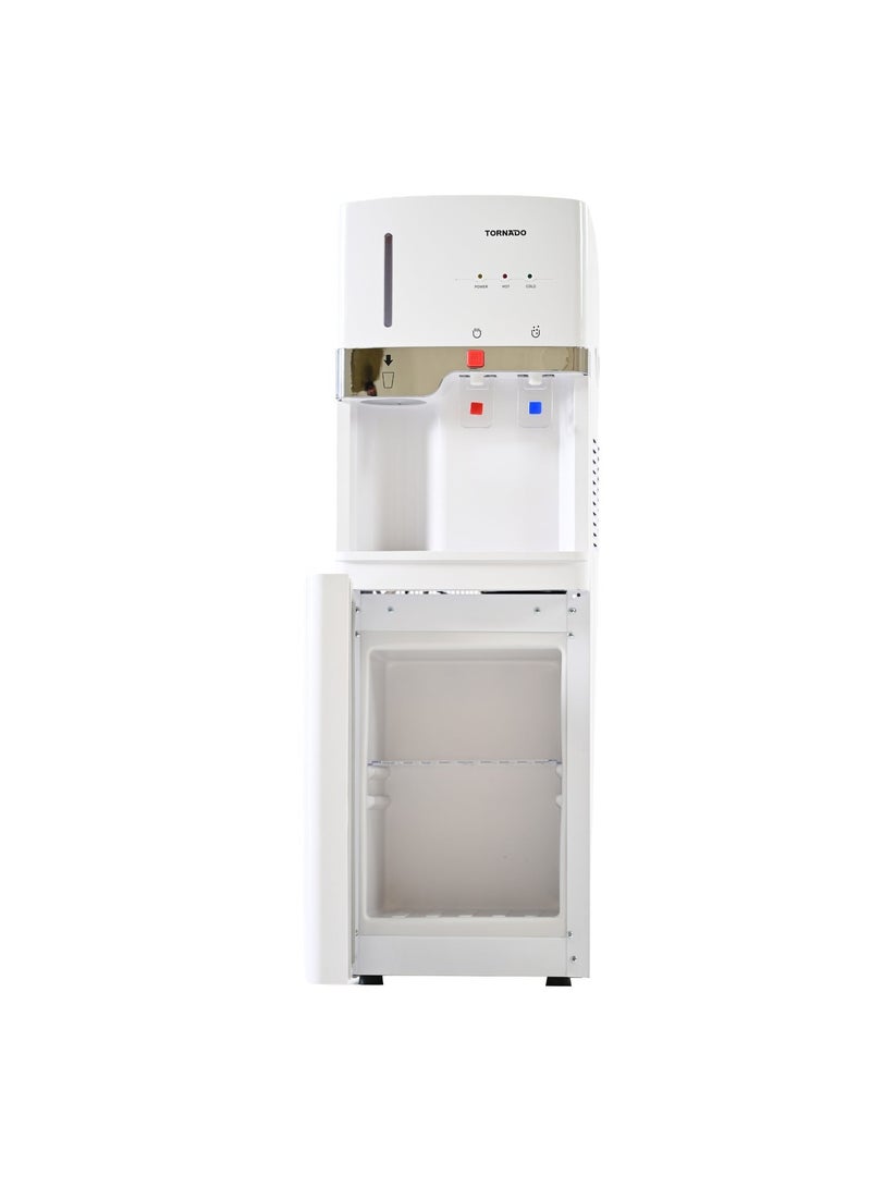 TORNADO Top Loading Water Dispenser with Bottom Cabinet & Cup Holder, Hot & Cold 2 Taps, Stainless Steel Tank, Child Safety Lock, Overheat Protection, Freestanding, White - TWD-L3CHE-W - 1-Year Free Warranty - Image 5