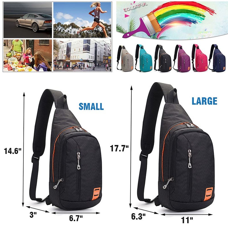 Peicees Small Sling Backpack Waterproof Unisex Shoulder Bag Chest Crossbody Daypack - Image 4