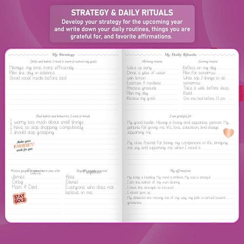 GoGirl Weekly Schedule Planner – Hourly Work & Life Planner with Time Slots – Vertical Agenda Organizer for Daily Productivity, A5 (Hot Pink) - Image 5