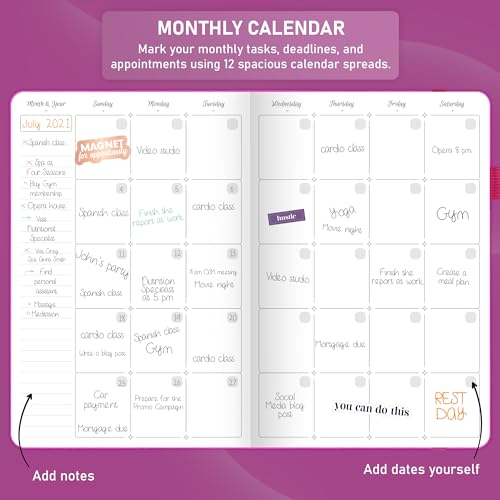GoGirl Weekly Schedule Planner – Hourly Work & Life Planner with Time Slots – Vertical Agenda Organizer for Daily Productivity, A5 (Hot Pink) - Image 4