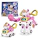 Super Wings Transformable Toys 6 Super Robot and 2 Mini Sara Transforming Suit 2 in 1 Racing CarRobot Action Figure for Boys and Girls Age 3 Gifts for Preschool Kids Pink - Image 2