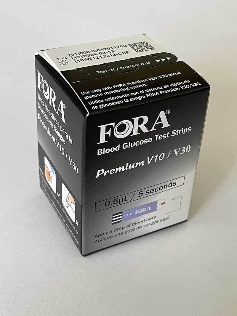 Fora V30 G30 Premium V10 Blood Glucose Test Strips - 50count, Precise Blood Sugar Measurement for Diabetes and Your Diabetic Diet - Image 1