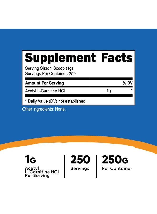 Nutricost أسيتيل L-كارنيتين (ALCAR) 250 جرام مسحوق - 1 جرام لكل حصة - 250 حصة - Image 2