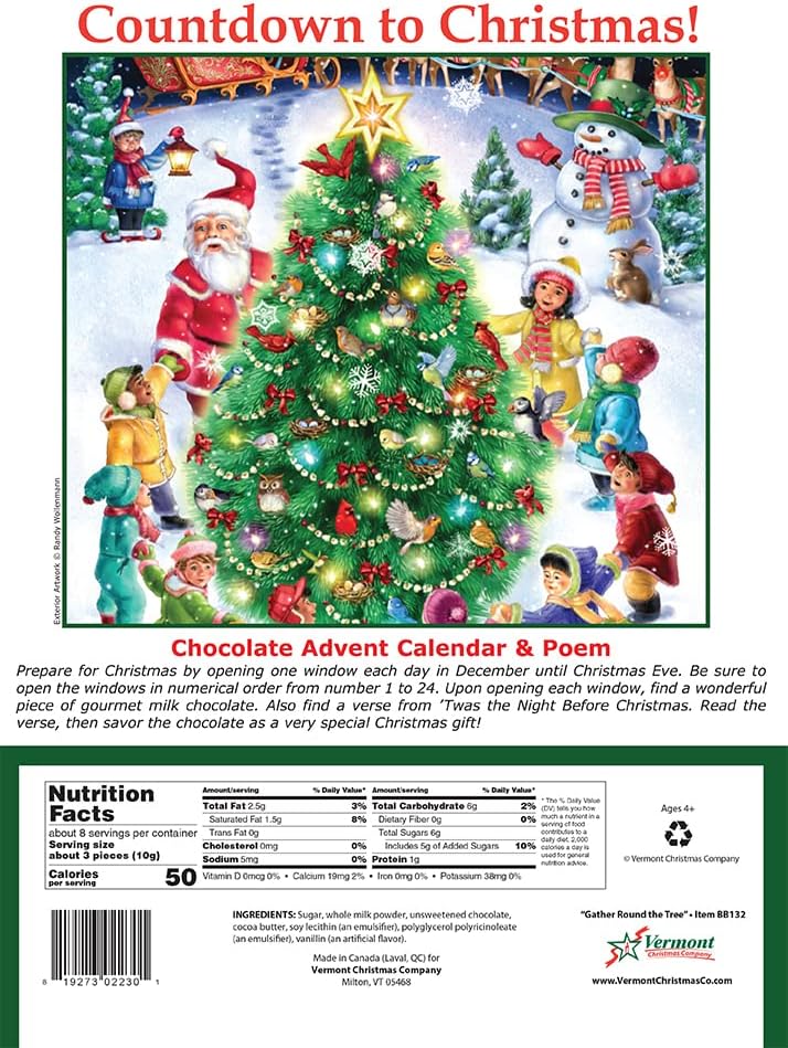 Vermont Christmas Company تقويم عيد الميلاد بالشوكولاتة "اجتمعوا حول الشجرة" - Image 5