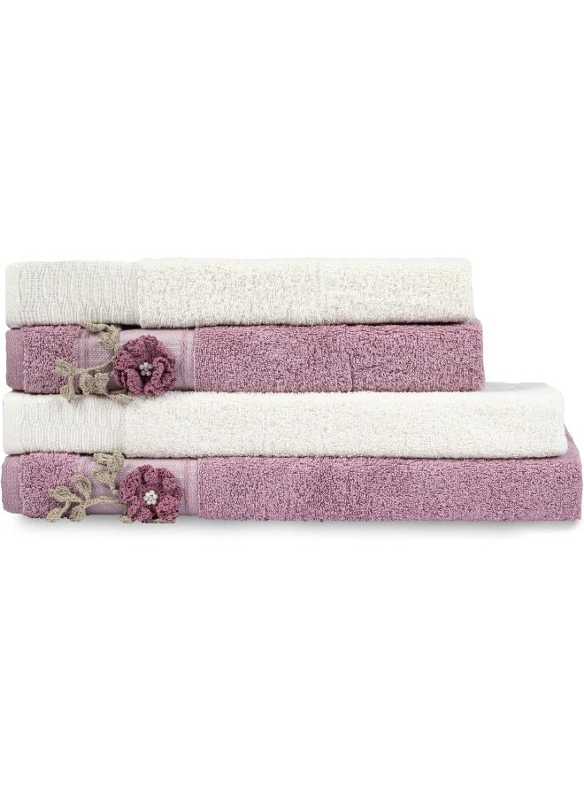 Safi Plus Turkish Towels 100% Genuine Luxury Cotton Bamboo 2 Large Bath Towels And 2 Hand Towels, Super Soft And Extra Absorbent - Image 3
