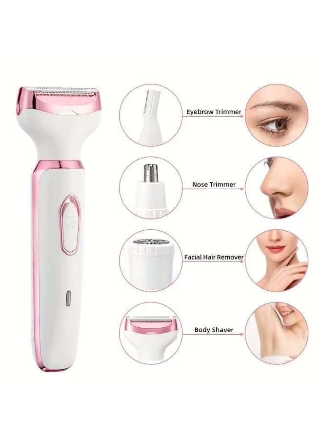 Texture Paris 4-In-1 Rechargeable Women'S Electric Shaver Set with Hair Trimmer, Nose Hair Remover, Eyebrow Shaper, And Underarm Hair Trimmer for Bikini Legs, Body, Face, And Underarms. Hair Removal Kit | Stylish Shaver Set | Compact Design - Image 5