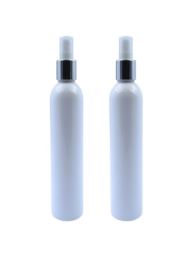 Pharcos 200Ml Milky White Plastic Bottle With Silver Metallic Collar White Mist Sprayer Unbreakable | Leak-Proof | Refillable Containers For Home, Office, Car And Cleaning, Oils & Sanitizers Pack Of 2 - Image 1