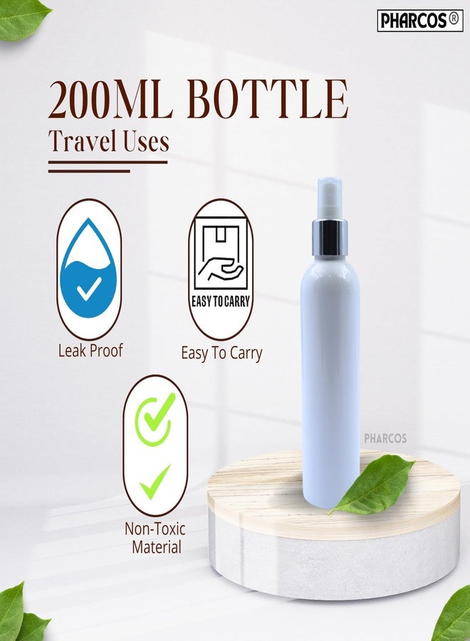 Pharcos 200Ml Milky White Plastic Bottle With Silver Metallic Collar White Mist Sprayer Unbreakable | Leak-Proof | Refillable Containers For Home, Office, Car And Cleaning, Oils & Sanitizers Pack Of 2 - Image 5