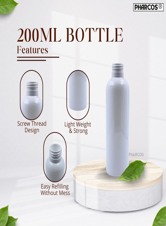 Pharcos 200Ml Milky White Plastic Bottle With Silver Metallic Collar White Mist Sprayer Unbreakable | Leak-Proof | Refillable Containers For Home, Office, Car And Cleaning, Oils & Sanitizers Pack Of 2 - Image 2