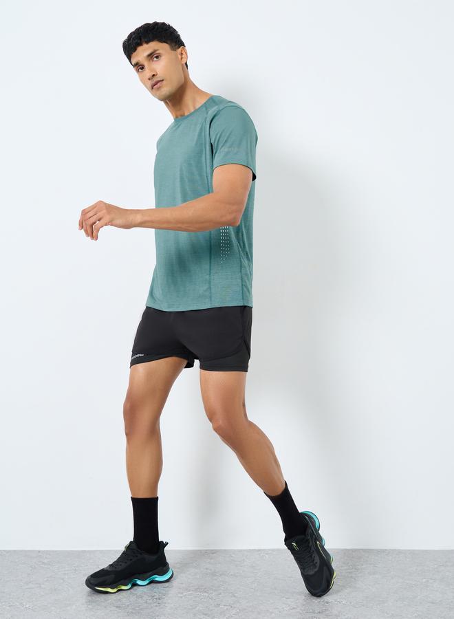 Styli Active Panel Detailing Quick Dry T-Shirt with Print Detail - Image 2