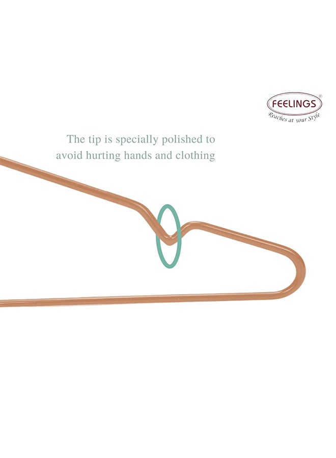 Feelings Metal Hanger Pvc Coated Gold 12Pcs Set 40Cm - Image 3