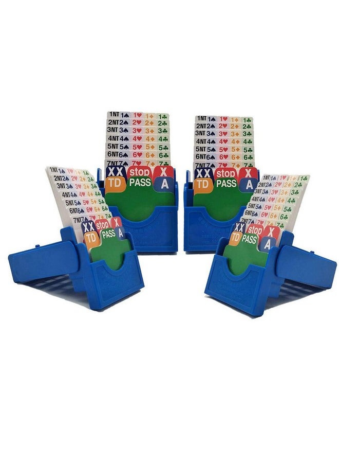 Jranter - Set Of 4 Bridge Bidding Boxes Set Of Four Bridge Bidding Boxes Premium Bridge Kit Bidding Deviceblue - Image 1