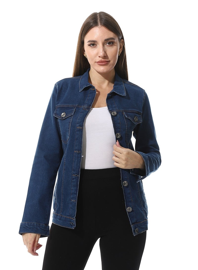 Andora Casual Long Sleeves Denim Jacket - Image 1