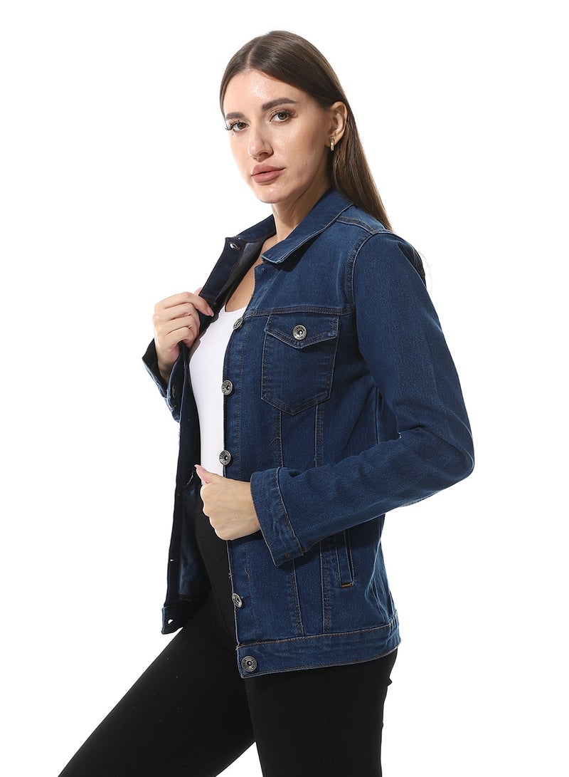 Andora Casual Long Sleeves Denim Jacket - Image 2