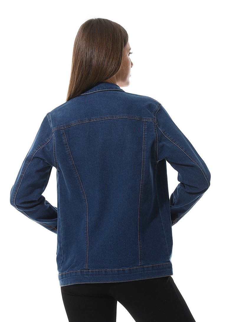 Andora Casual Long Sleeves Denim Jacket - Image 3