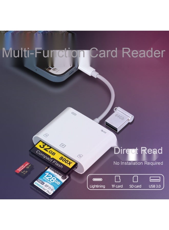 قارئ بطاقة متعدد الوظائف لهواتف آبل - محول بطاقات TF و USB و OTG