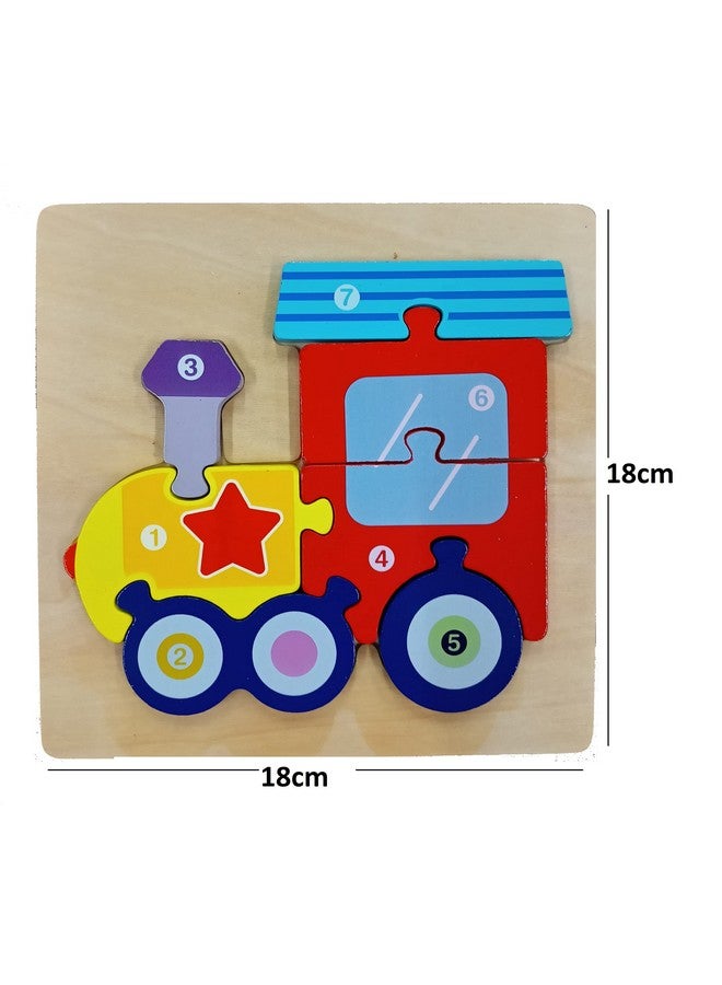 سمونيو لعبة تركيب الصور المقطوعة الخشبية ثلاثية الأبعاد المصنوعة يدويًا للأطفال من سن 3 سنوات فما فوق؛ مكعبات لعب متعددة الألوان لتعلم الحروف الأبجدية والأرقام للأولاد والبنات (18 سم × 18 سم، 2 مركبة) - Image 2