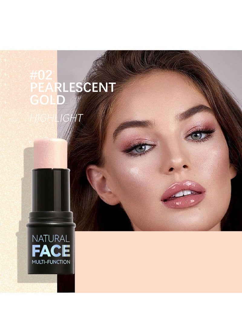 Generic Natural Face Multi-Function Contour Stick, Long Lasting Waterproof Highlighter Stick  - Image 2