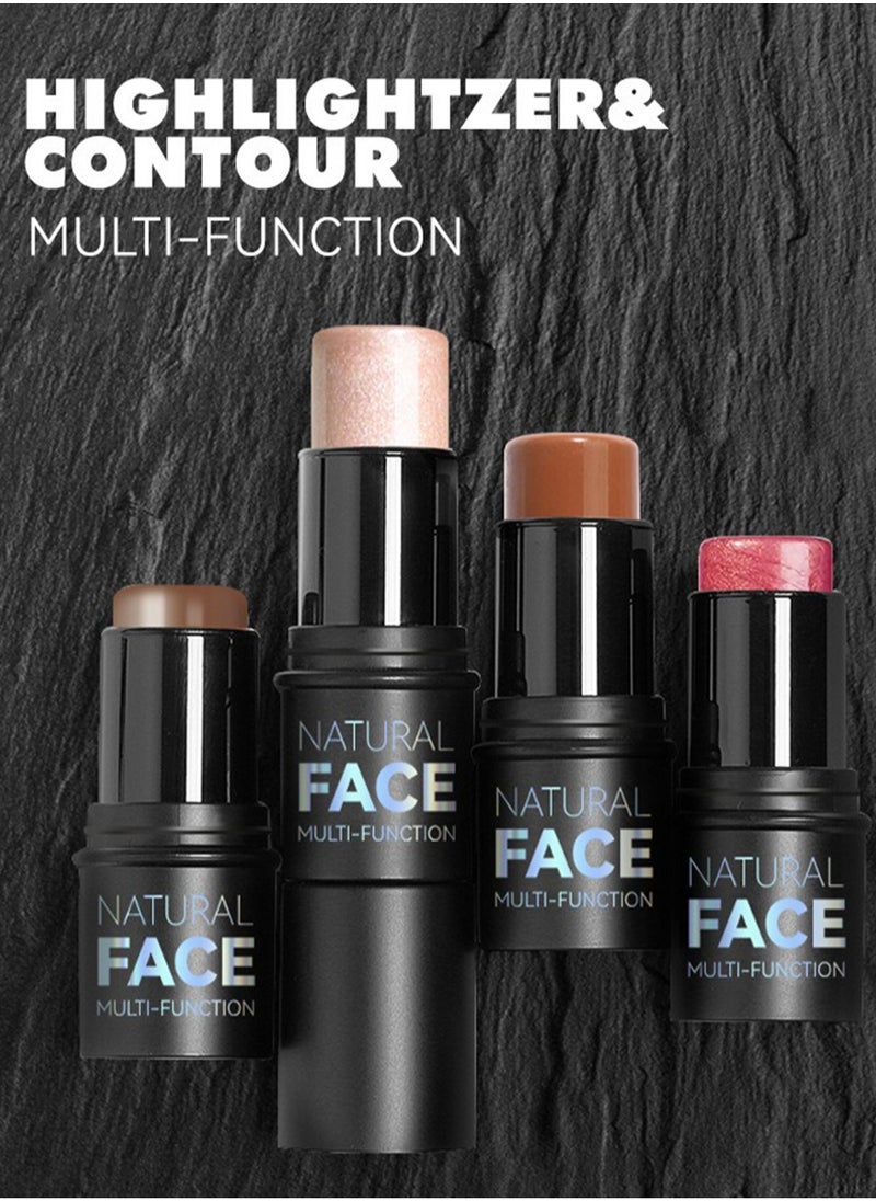 Generic Natural Face Multi-Function Contour Stick, Long Lasting Waterproof Highlighter Stick  - Image 3