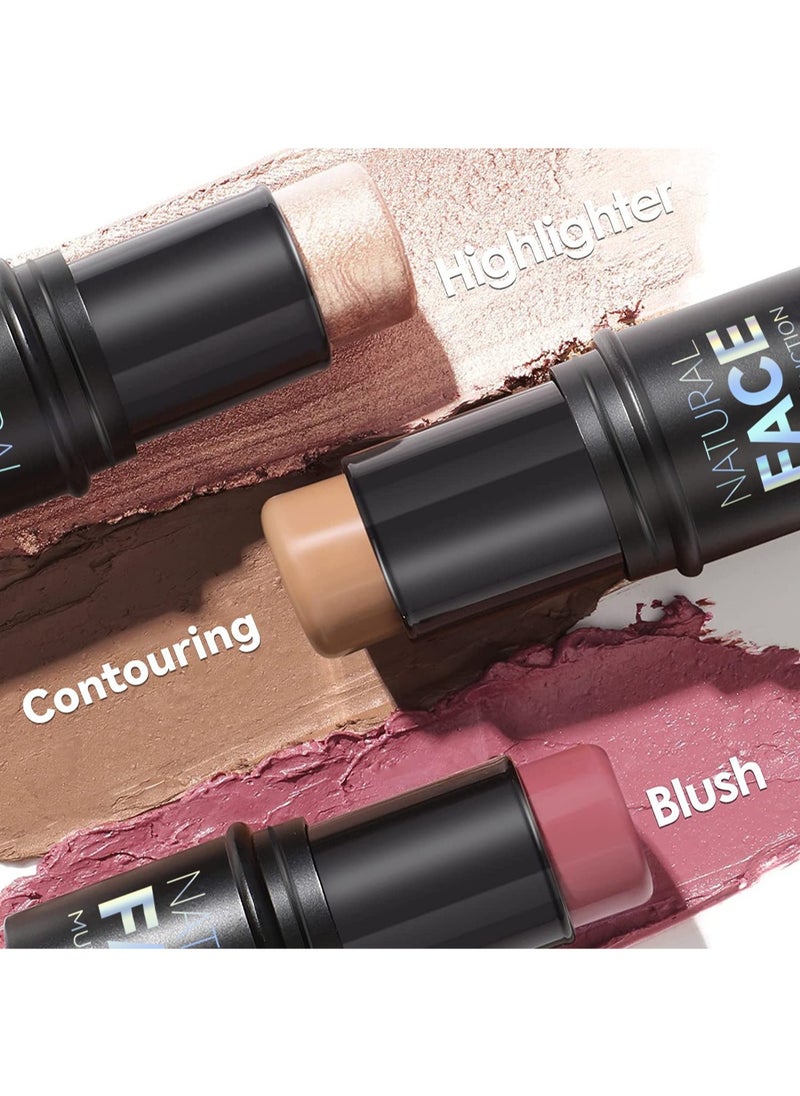 Generic Natural Face Multi-Function Contour Stick, Long Lasting Waterproof Highlighter Stick  - Image 5