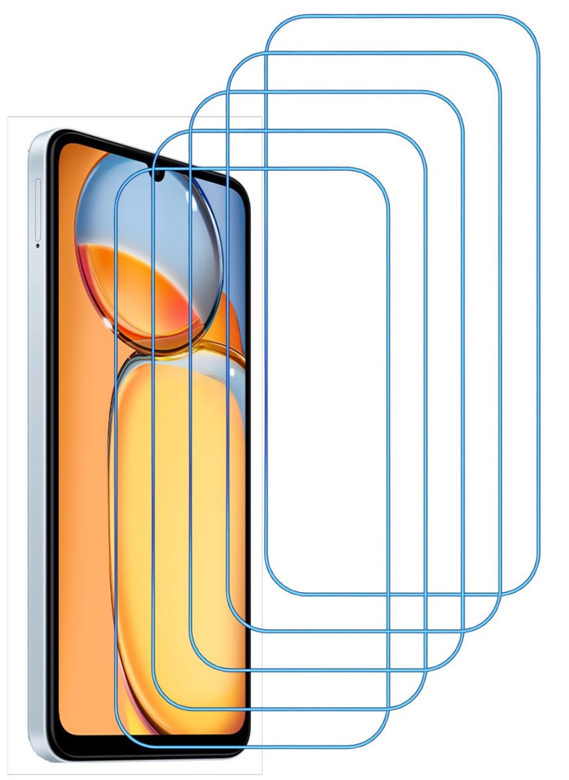 ACLIX 5 Pieces Antistatic ESD Dustproof Premium Quality High Definition Clear Tempered Glass Screen Protector Designed For Xiaomi Redmi 13C - Image 1