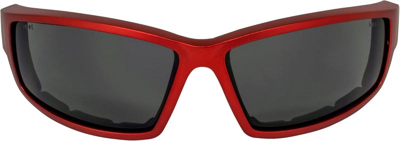 Global Vision نظارات ركوب موتوسيكل ATV padded من Global Vision 3 أزواج مع عدسات مدخنة - إطارات حمراء وزرقاء ورمادية - Image 3