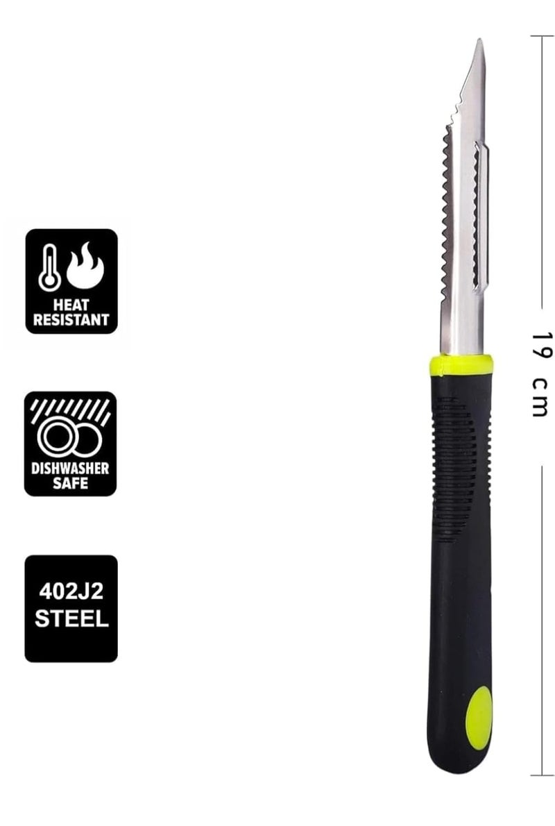 Stewit قشارة فواكه للمطبخ من الفولاذ المقاوم للصدأ، قشارة متعددة الاستخدامات للخضروات والبطاطس (قشارة سوداء) - Image 3