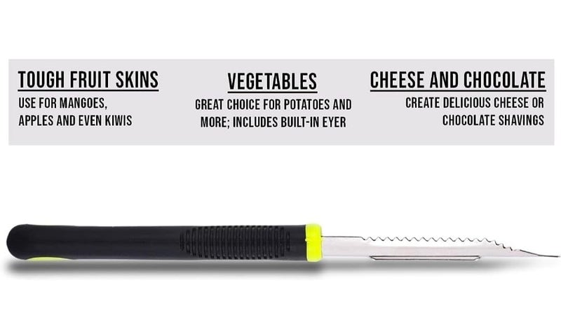 Stewit قشارة فواكه للمطبخ من الفولاذ المقاوم للصدأ، قشارة متعددة الاستخدامات للخضروات والبطاطس (قشارة سوداء) - Image 4