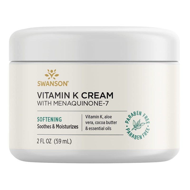 Swanson Vitamin K Cream with Menaquinone-7-2 fl Ounce (59 ml) - Nourishing Cream for Skin Health and Vibrance - Image 1