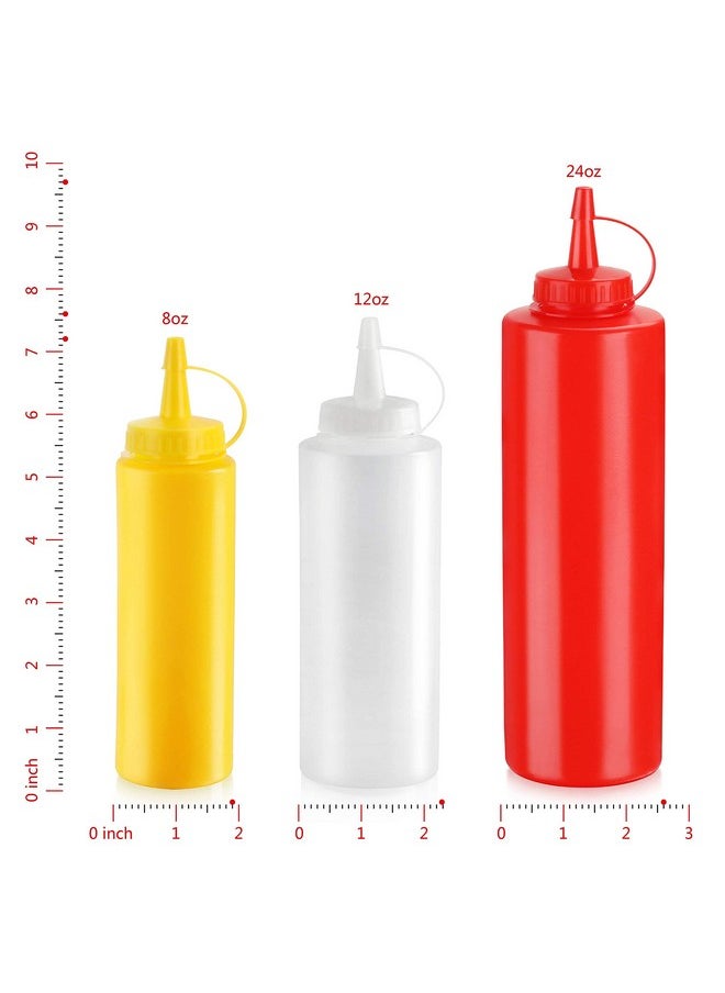 New Star Foodservice New Star Foodservice 26207 Squeeze Bottles, Plastic, 24 oz, Clear, Pack of 6  - Image 2