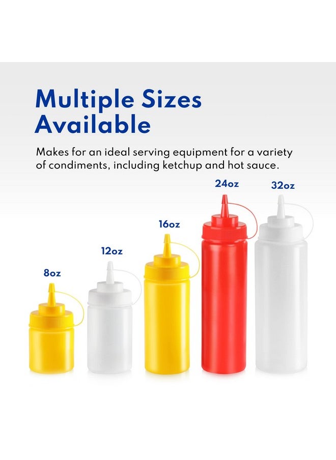 New Star Foodservice New Star Foodservice 26207 Squeeze Bottles, Plastic, 24 oz, Clear, Pack of 6  - Image 3