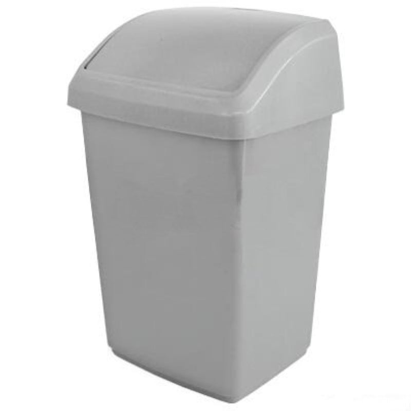 Whitefurze H10L42 50 Litre Plastic Swing Top Bin Silver