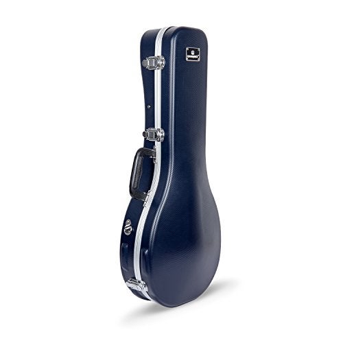 Crossrock ABS Molded Case for A-Style Mandolin | Blue Textured Exterior, Plush Interior, Locking Latch, Shoulder Straps – Lightweight Hardshell Protection (CRA862MABL) - Image 1