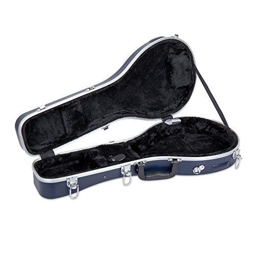 Crossrock ABS Molded Case for A-Style Mandolin | Blue Textured Exterior, Plush Interior, Locking Latch, Shoulder Straps – Lightweight Hardshell Protection (CRA862MABL) - Image 3