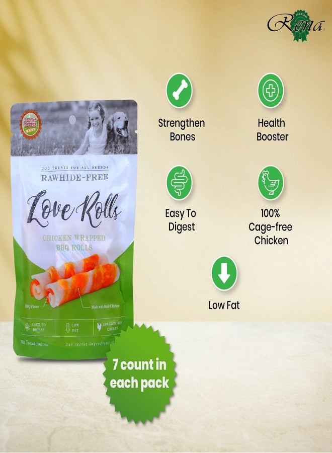 Rena’s Love Chicken Wrapped Barbeque Rolls Dog Treats - BBQ Flavoured High Protein Dog Chews, Rawhide-Free Cage-Free Chicken Training Treats for Dogs, 462g Pack of 3 - Image 5