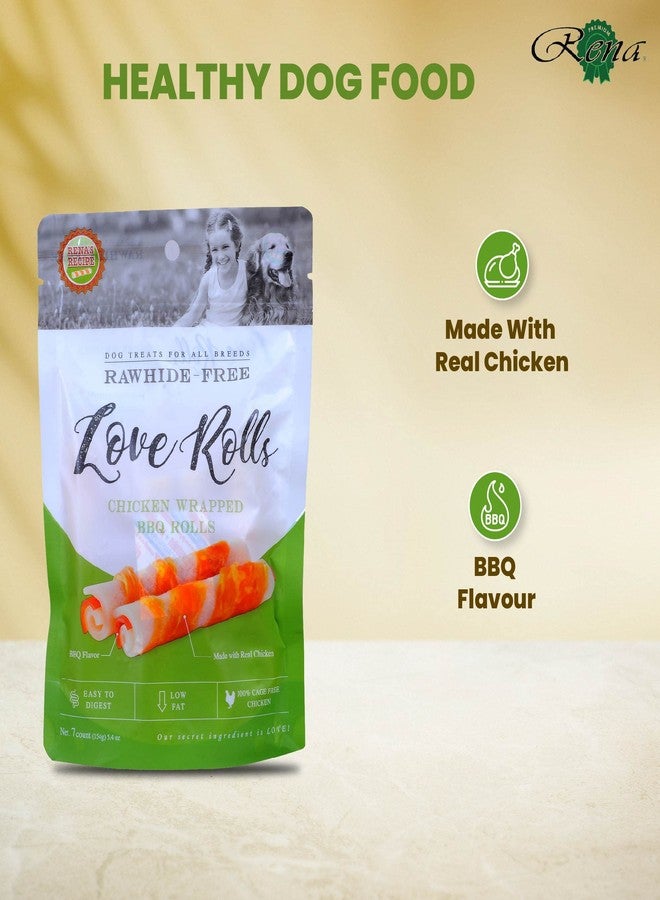 Rena’s Love Chicken Wrapped Barbeque Rolls Dog Treats - BBQ Flavoured High Protein Dog Chews, Rawhide-Free Cage-Free Chicken Training Treats for Dogs, 462g Pack of 3 - Image 4