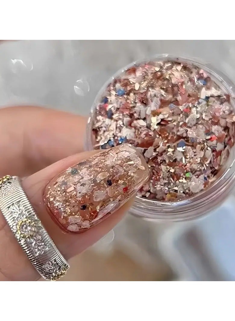 Rozino Star-Shaped Glitter Flakes for Nail Art, Unscented Shell Sequins for Manicure Decoration - Ideal for Nail Arts Craft Decor - Image 1