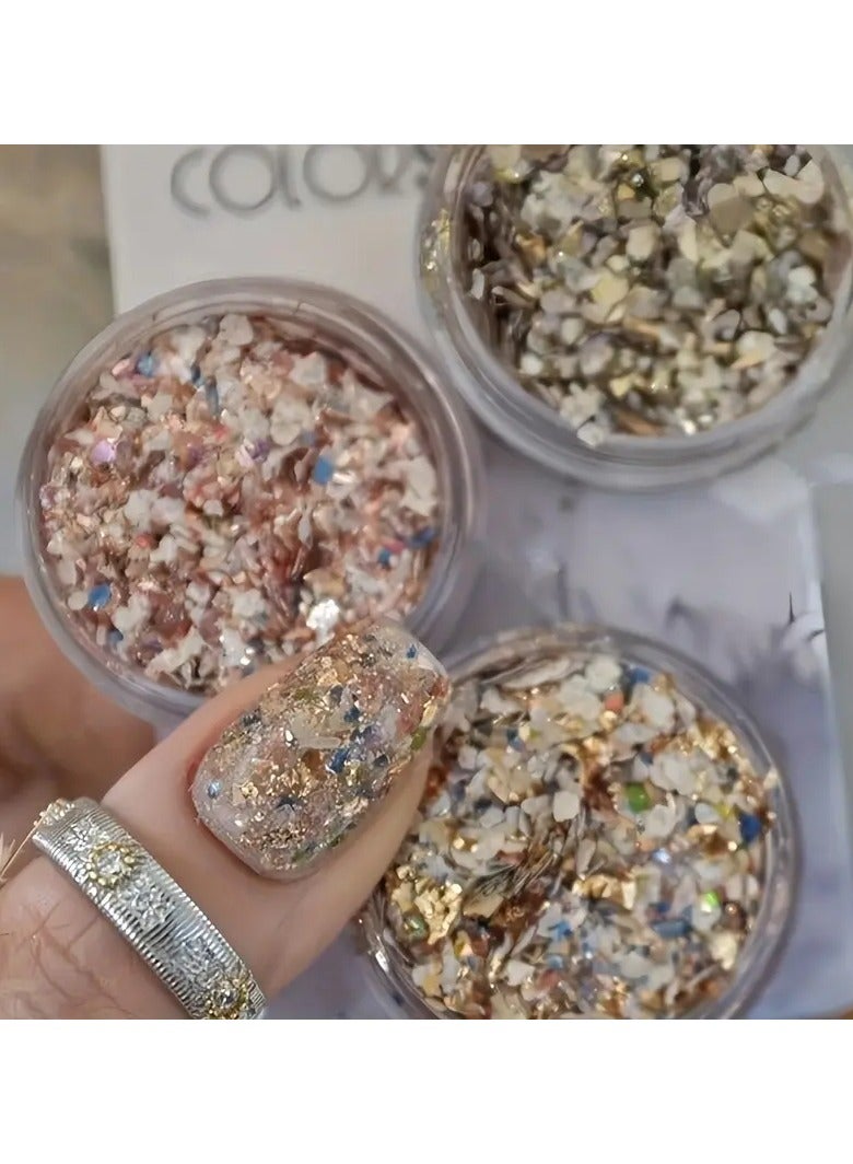 Rozino Star-Shaped Glitter Flakes for Nail Art, Unscented Shell Sequins for Manicure Decoration - Ideal for Nail Arts Craft Decor - Image 5