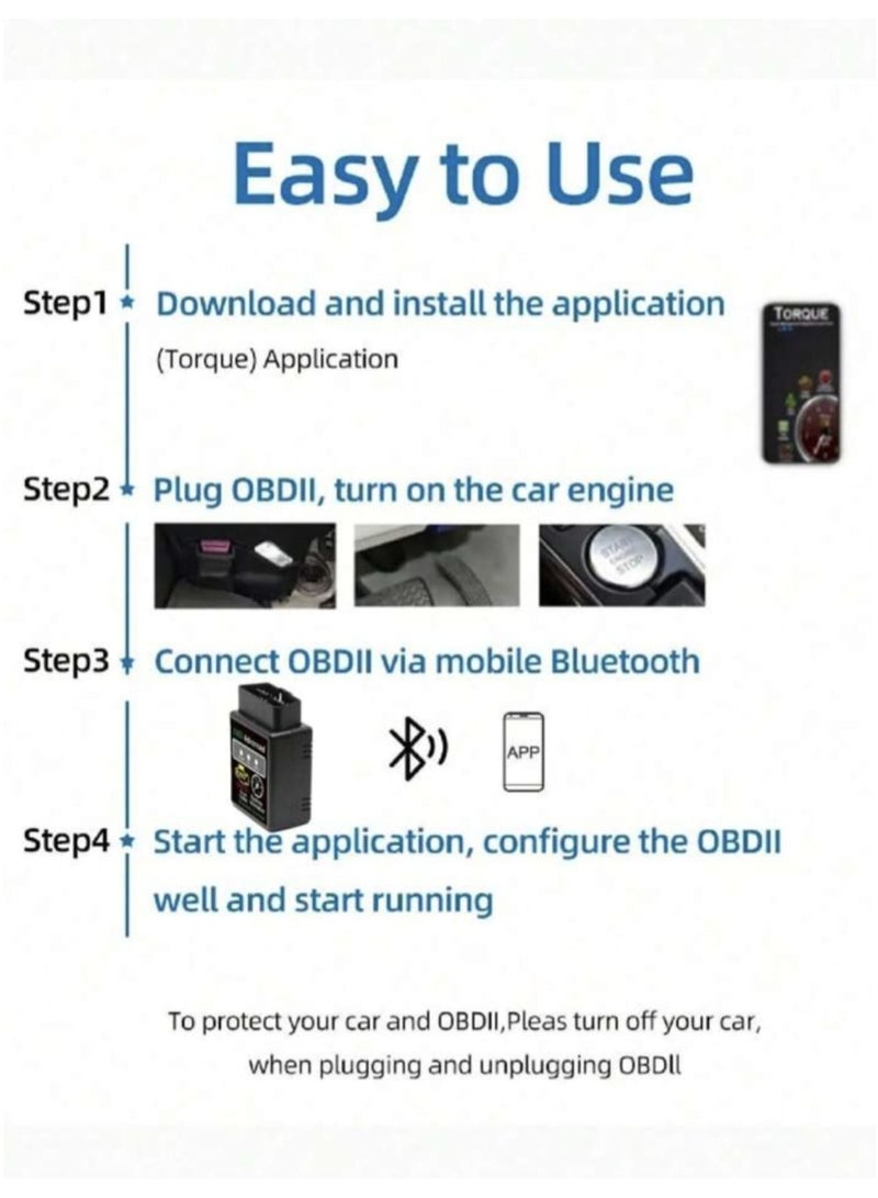 Tool That Scans Cars and Performs OBD2 Elm327  Testing Without the Need for a Car Expert to Detect Errors and Scan the Machine Tag