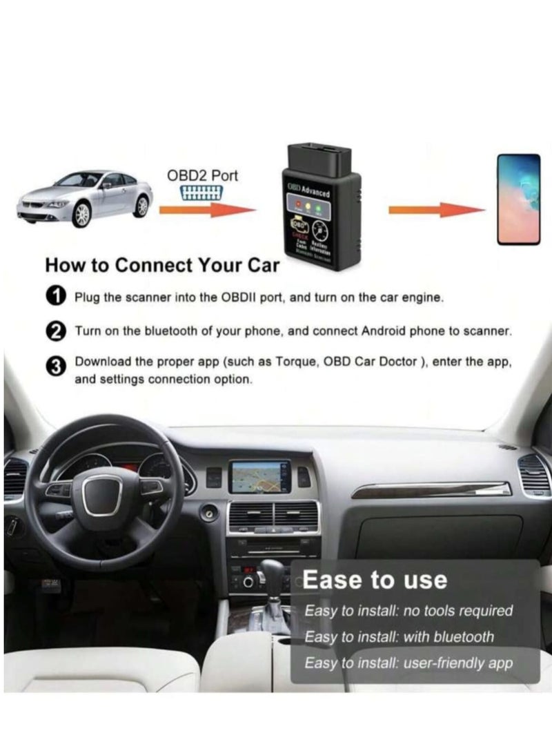 Tool That Scans Cars and Performs OBD2 Elm327  Testing Without the Need for a Car Expert to Detect Errors and Scan the Machine Tag