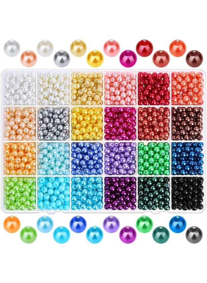 Caffox Pearl Beads For Jewelry Making Caffox 1680Pcs Round Glass Pearls Beads With Holes For Making Earring Necklaces Bracelets And Jewelry Diy Craft - Image 1