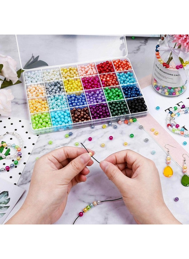 Caffox Pearl Beads For Jewelry Making Caffox 1680Pcs Round Glass Pearls Beads With Holes For Making Earring Necklaces Bracelets And Jewelry Diy Craft - Image 2